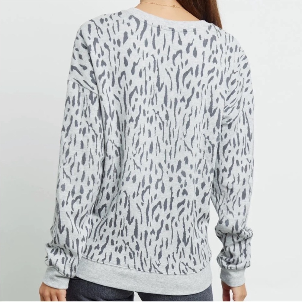 Rails Marlo Sweater Abstract Cheetah Print In Gre… - image 2